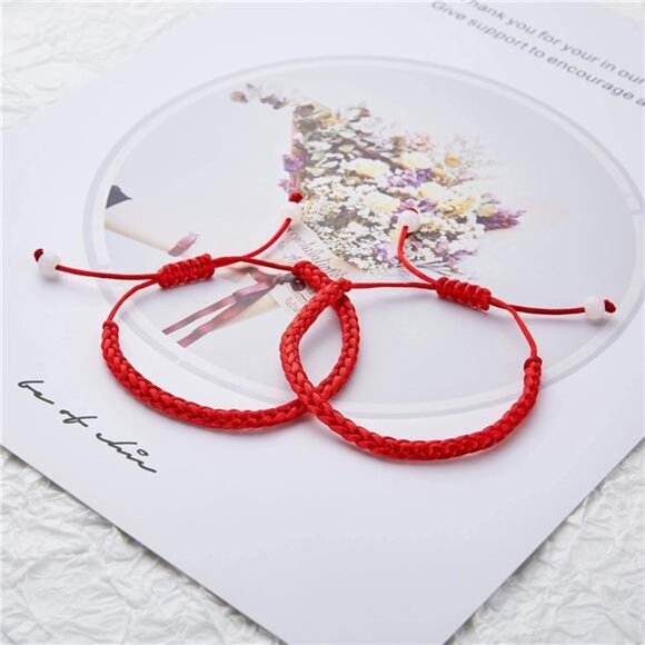 Matching Bracelets for Couples Him Boyfriend, Red String of Fate Long Distance - Picture 2 of 7